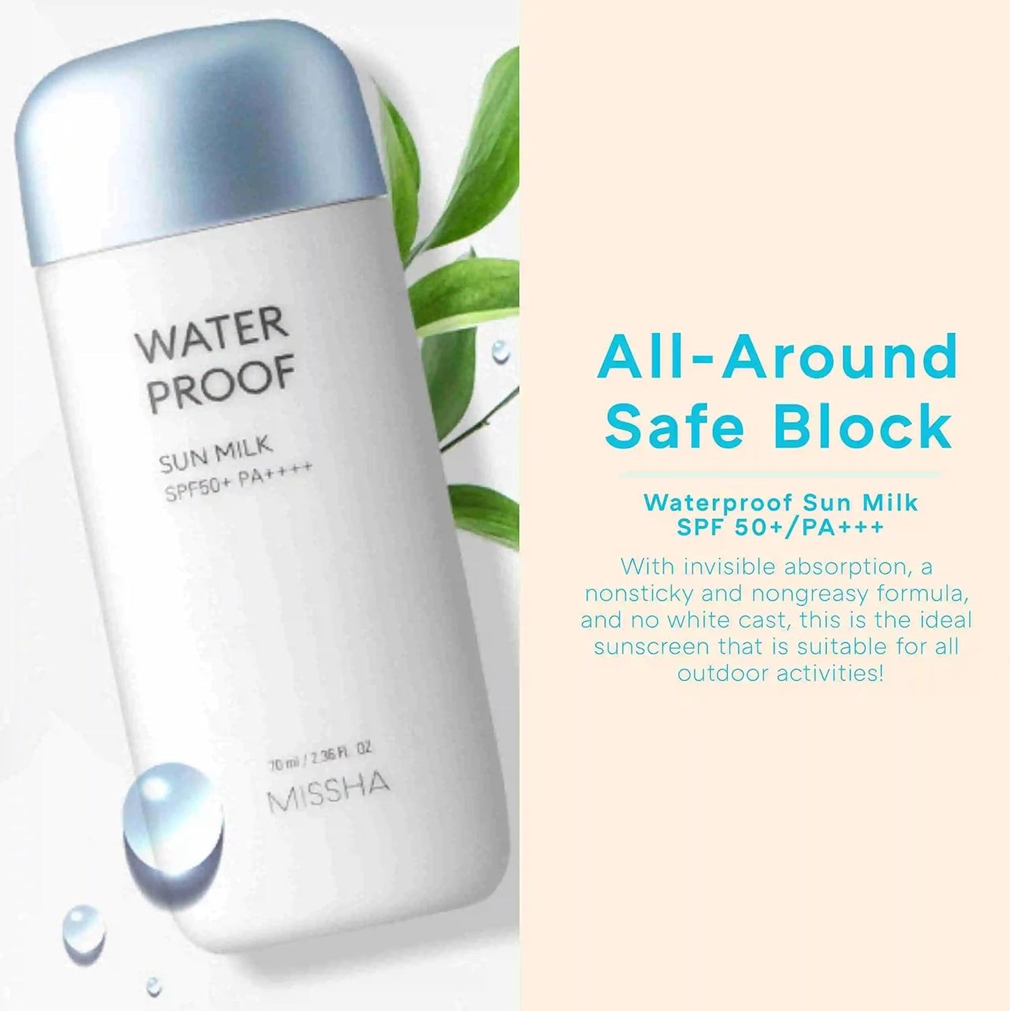 Sun Care by  All around Safe Block Waterproof Sun Milk SPF50+ 70Ml