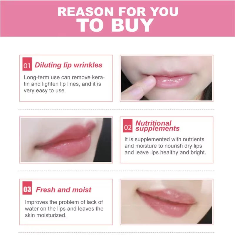 10Pcs Beauty Super Lip Plumper Pink Crystal Collagen Lip Mask Patches Moisturizing Hydrating Lips Korean Cosmetics Skin Care