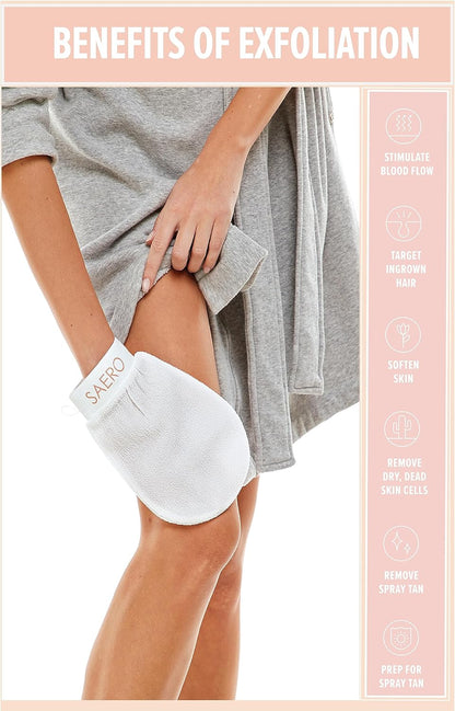 Korean Exfoliating Mitt for Body – Deep Scrub Glove for Dead Skin, Spray Tan Removal, Ingrown Hairs & KP – Korean Spa-Style Viscose Peeling Towel for Shower or Bath – 1 Count