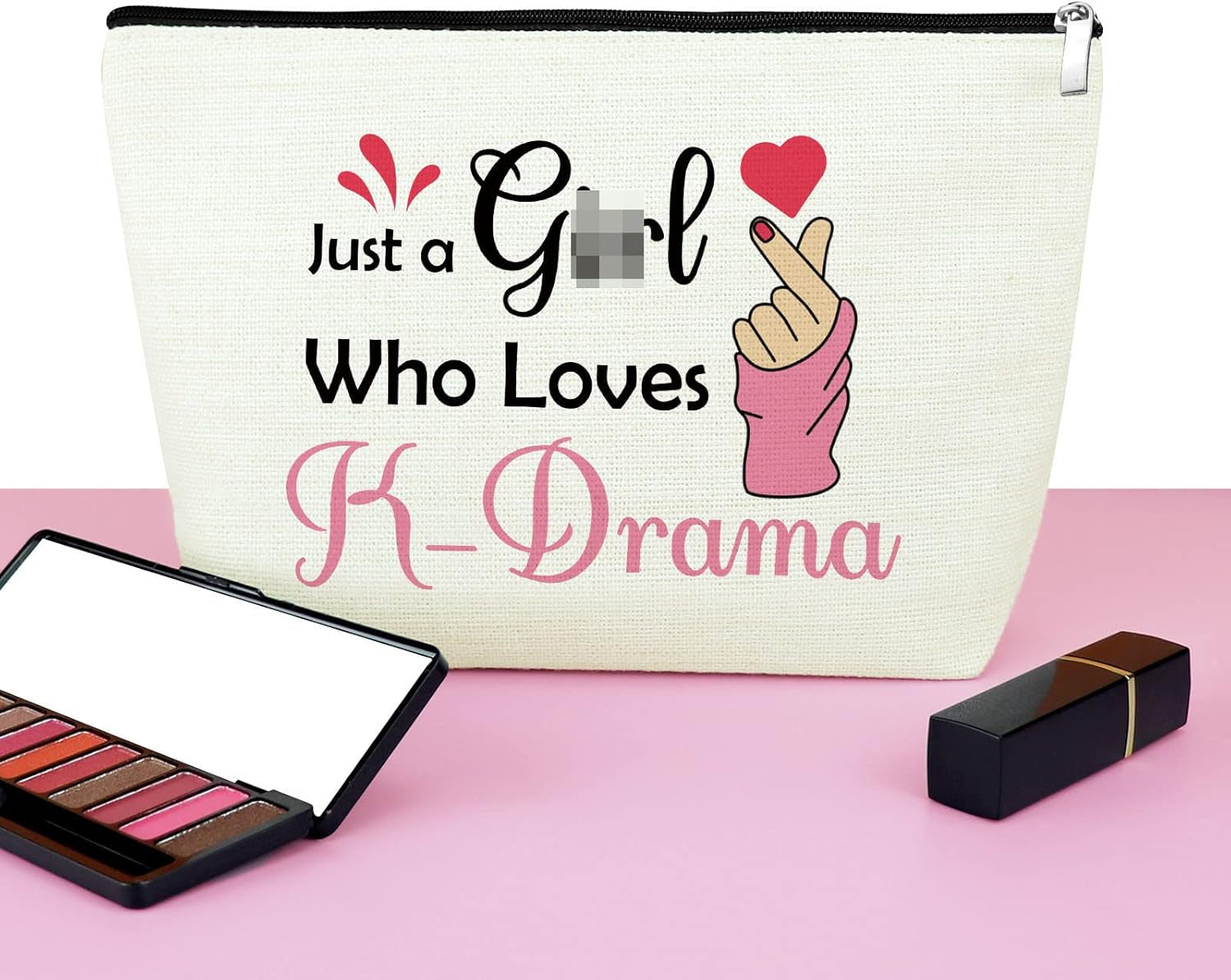 Korean Drama Gifts for Women Makeup Bag Birthday Gifts for K Drama Lovers Cosmetic Bag for K Pop Lovers Fans Thanksgiving Christmas Retirement Present Travel Pouch White
