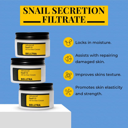 Snail Mucin 92% Moisturizer 3.52Oz/ 100G, Daily Repair Face Gel Cream for Dry, Sensitive Skin Snail Facial Skin Care Products KB Skincare Korean Skincare