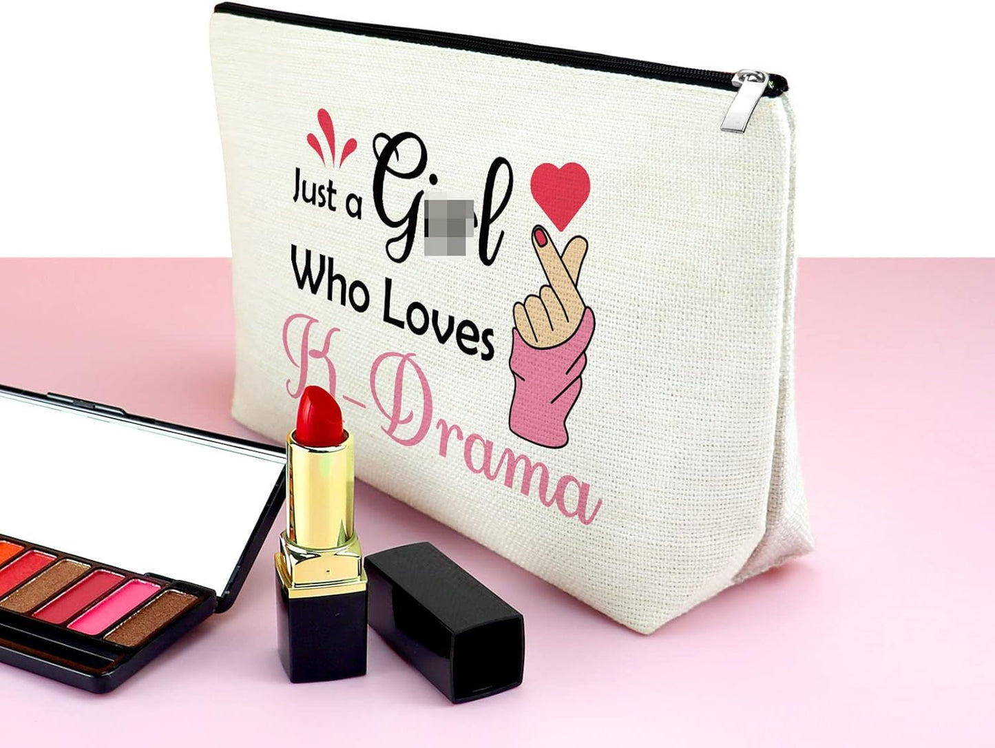 Korean Drama Gifts for Women Makeup Bag Birthday Gifts for K Drama Lovers Cosmetic Bag for K Pop Lovers Fans Thanksgiving Christmas Retirement Present Travel Pouch White