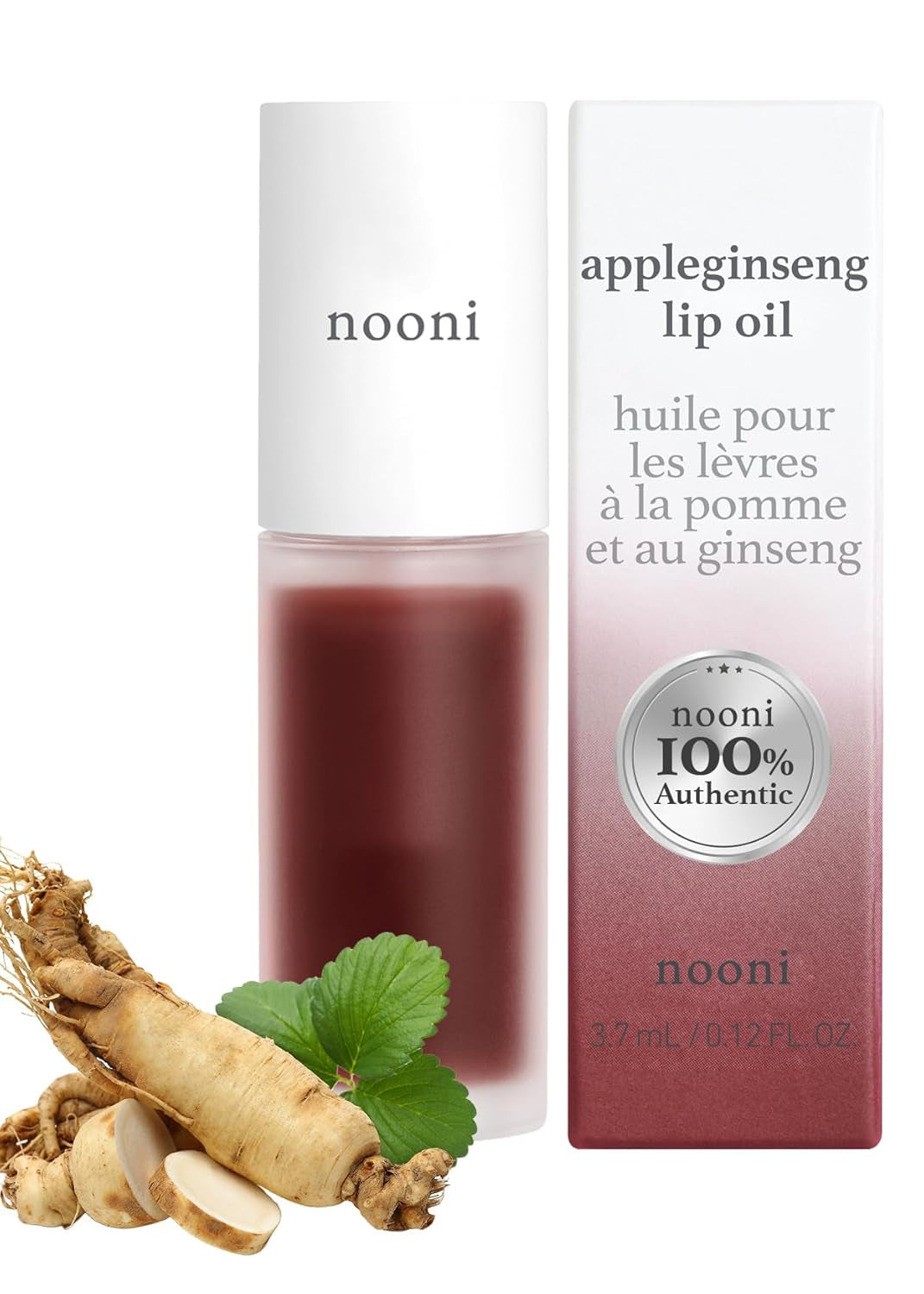 Korean Vegan Lip Oil - Appleginseng 0.12 Fl Oz + Korean Facial Clenaser - Snowflake Whipping Cleanser 5.07 Fl Oz Bundle