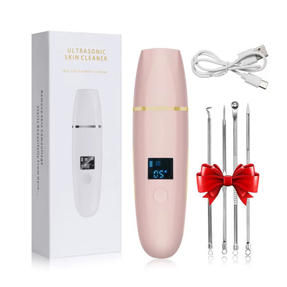 Ultrasonic Skin Scrubber Remover Blackhead Ultrasonic Peeling Facial Scrubber Shovel Deep Cleaning Face Lifting Remove Pore Acne