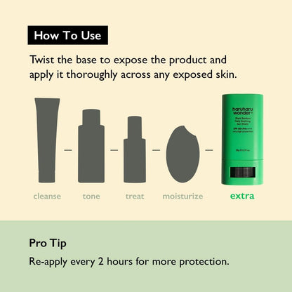 Wonder Black Bamboo Daily Soothing Sun Shield, SPF 50+ PA++++, UVA & UVB Protection, Lightweight, Pocket-Sized, No White Cast, for Face & Body, Korean Sunscreen, Sun Cream Stick, Vegan, 20G