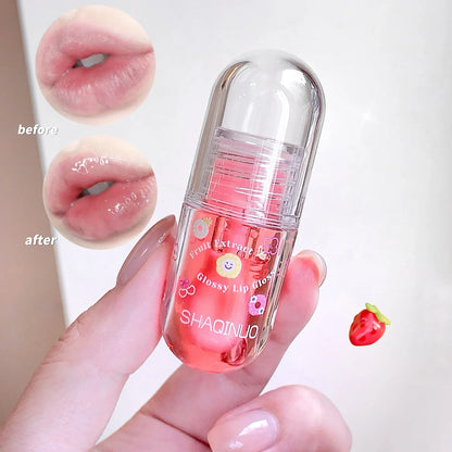 Moisturizing Fruit Lip Oil Transparent Jelly Water Light Lip Gloss Korean Sexy Clear Lips Tint Plumping Korean Lip Care Makeup