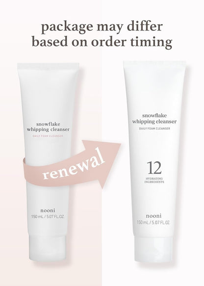 Korean Vegan Lip Oil - Appleginseng 0.12 Fl Oz + Korean Facial Clenaser - Snowflake Whipping Cleanser 5.07 Fl Oz Bundle