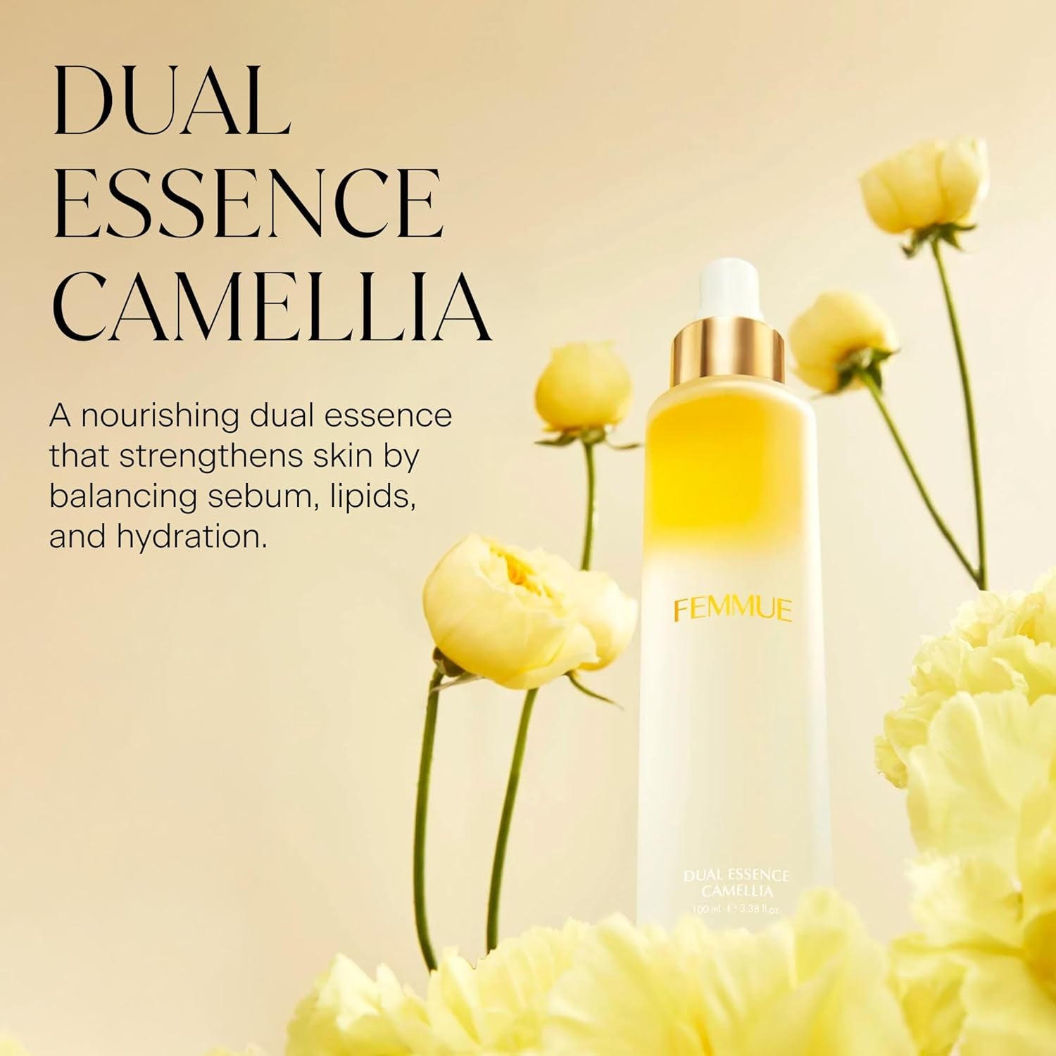 Revitalize Your Skin with Dual Essence Camellia Hydrating Face Toner Mist - Refreshing Korean Moisturizer (3.38 Oz)