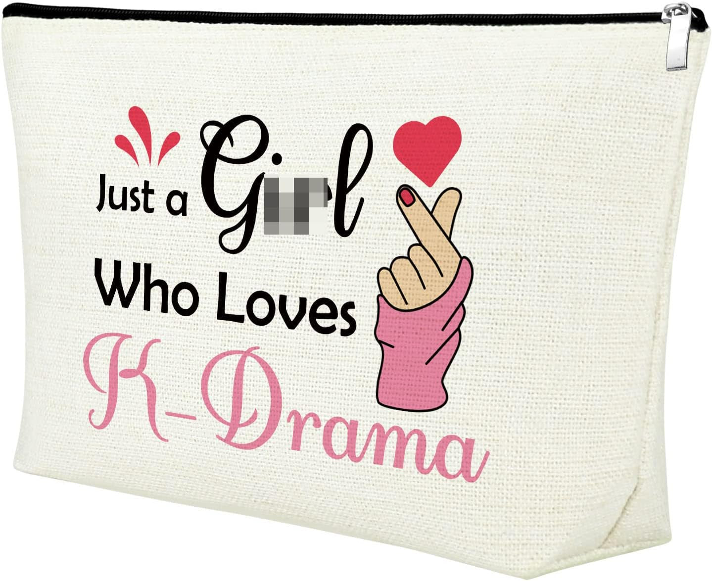 Korean Drama Gifts for Women Makeup Bag Birthday Gifts for K Drama Lovers Cosmetic Bag for K Pop Lovers Fans Thanksgiving Christmas Retirement Present Travel Pouch White