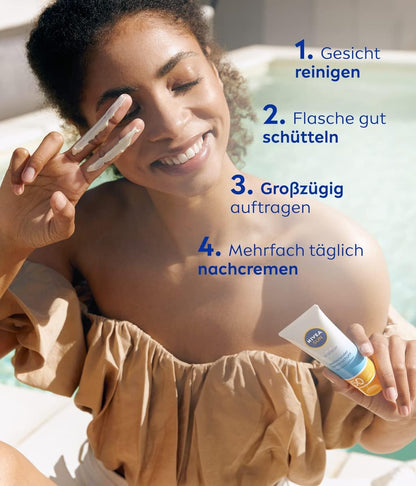 NIVEA SUN Face Cream SPF 50 - Ultimate Sun Protection & Mattifying Finish in a 50ml Tube