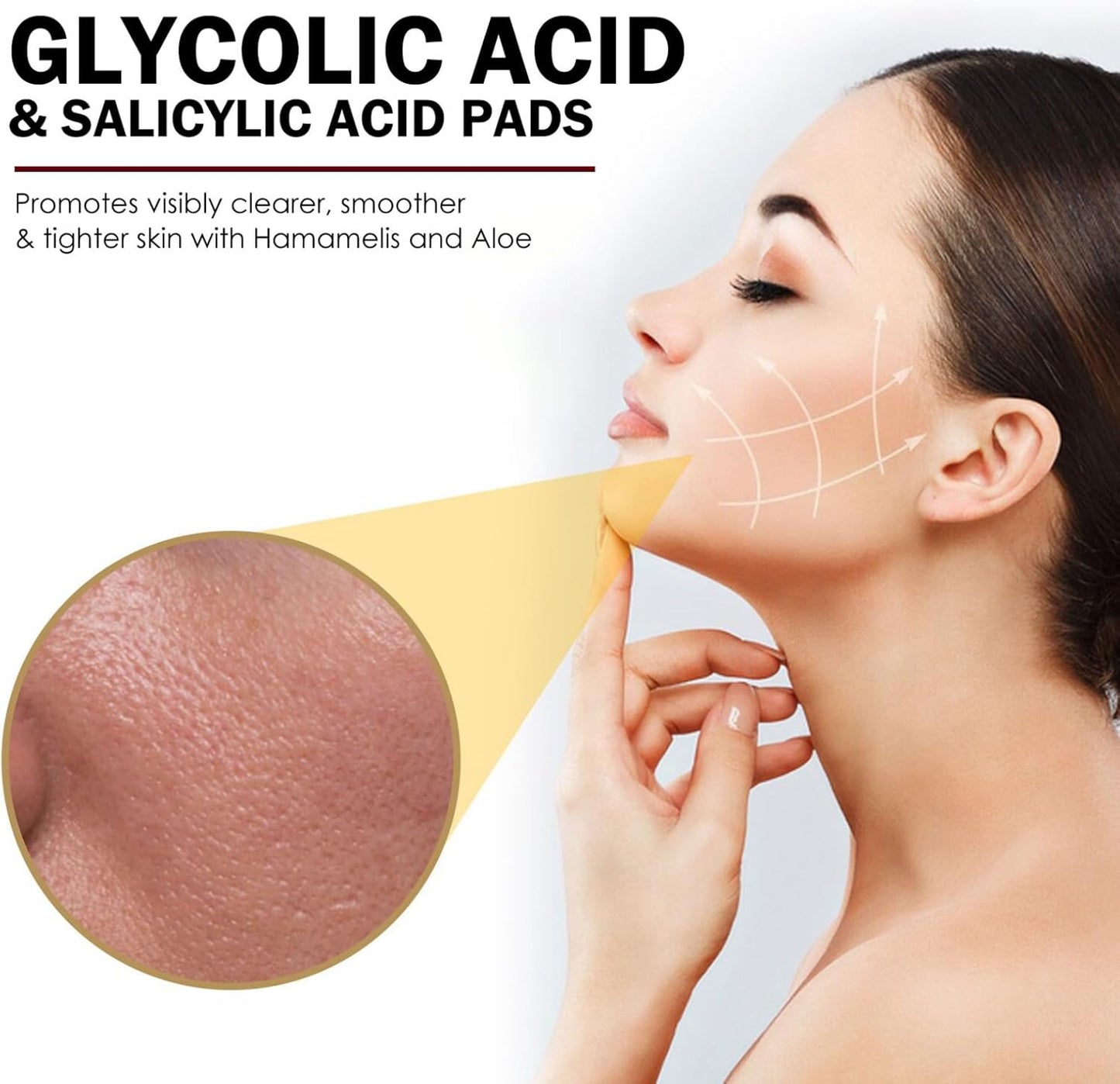 Salicylic & Glycolic Acid Cleansing Pads - Exfoliating Face Pads - Acne Treatment - Reduce Dark Spots, Even Skin Tone (Pack of 55)