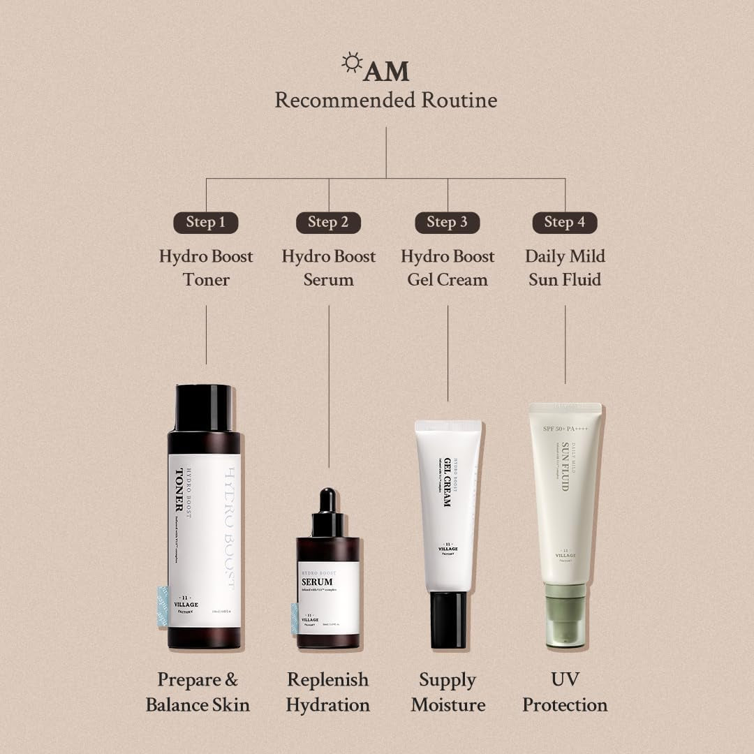 [VILLAGE 11 FACTORY] DAILY MILD SUN FLUID 50+ PA++++ (50Ml) Korean Skin Care - Liquid and Light Sun Cream - Protects against UV Radiation - Brightens the Complexion - Moisturises - Anti-Ageing