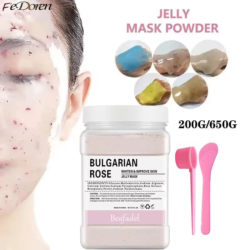 Jelly Mask Powder Soft Hydro Anti-Aging Brighten Moisture Peel off Facial Revitalizing Crystal Turmeric DIY Rose Mask Skin Care