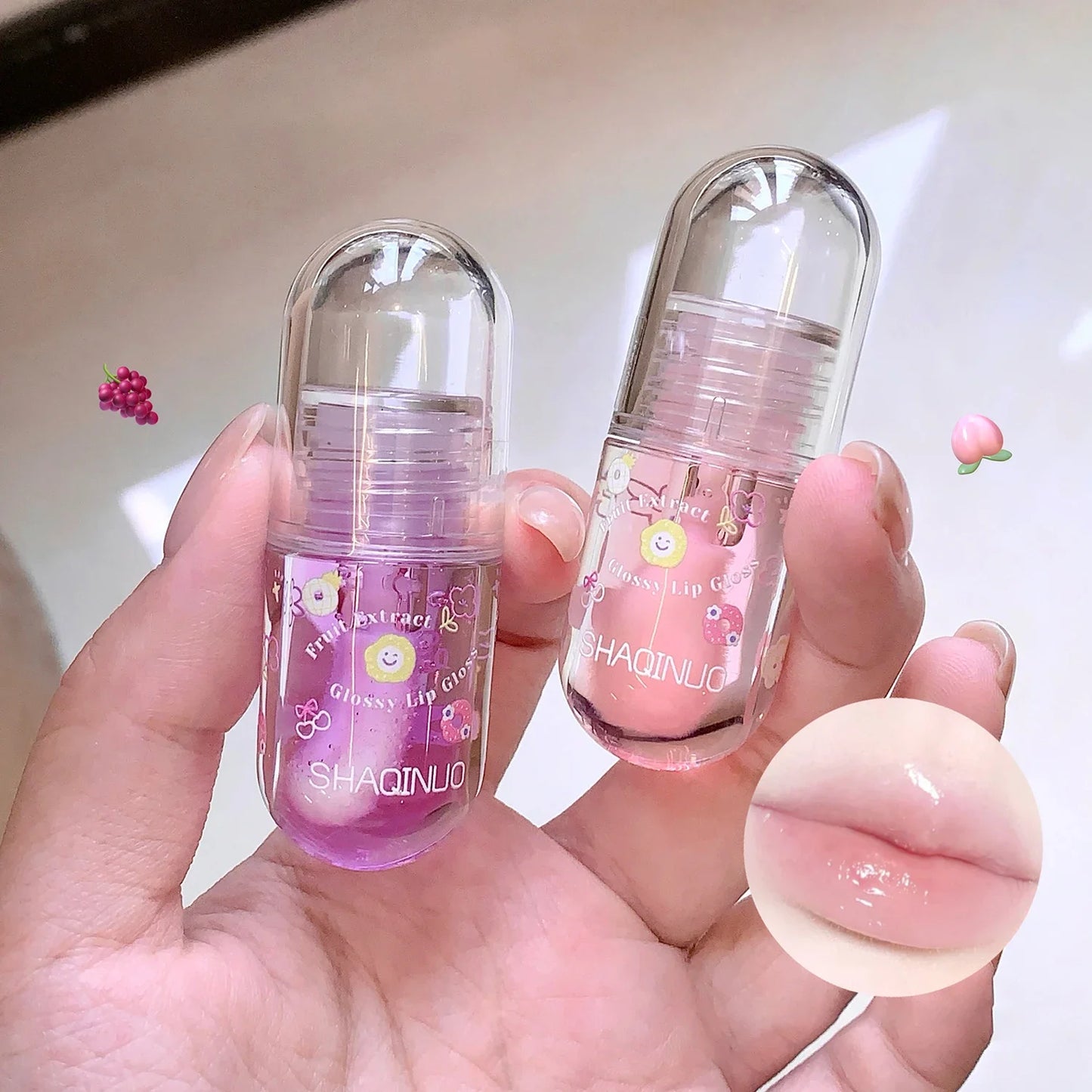 Moisturizing Fruit Lip Oil Transparent Jelly Water Light Lip Gloss Korean Sexy Clear Lips Tint Plumping Korean Lip Care Makeup