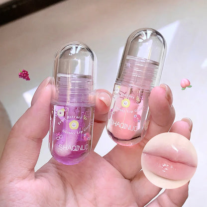 Moisturizing Fruit Lip Oil Transparent Jelly Water Light Lip Gloss Korean Sexy Clear Lips Tint Plumping Korean Lip Care Makeup