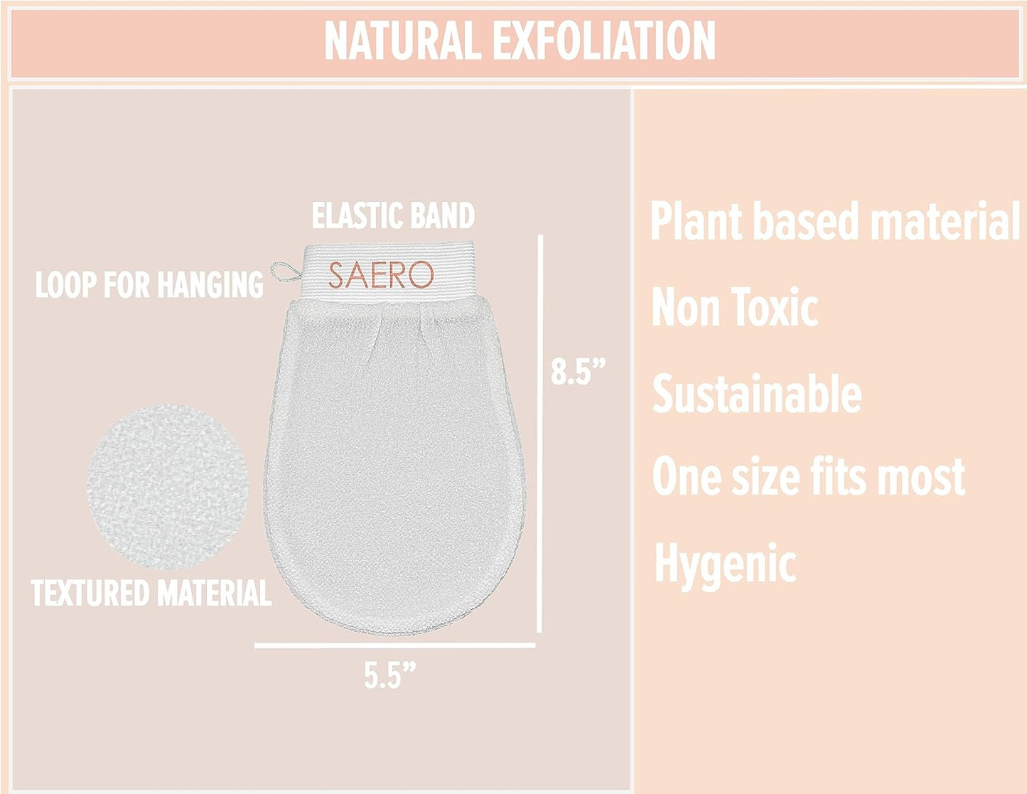 Korean Exfoliating Mitt for Body – Deep Scrub Glove for Dead Skin, Spray Tan Removal, Ingrown Hairs & KP – Korean Spa-Style Viscose Peeling Towel for Shower or Bath – 1 Count