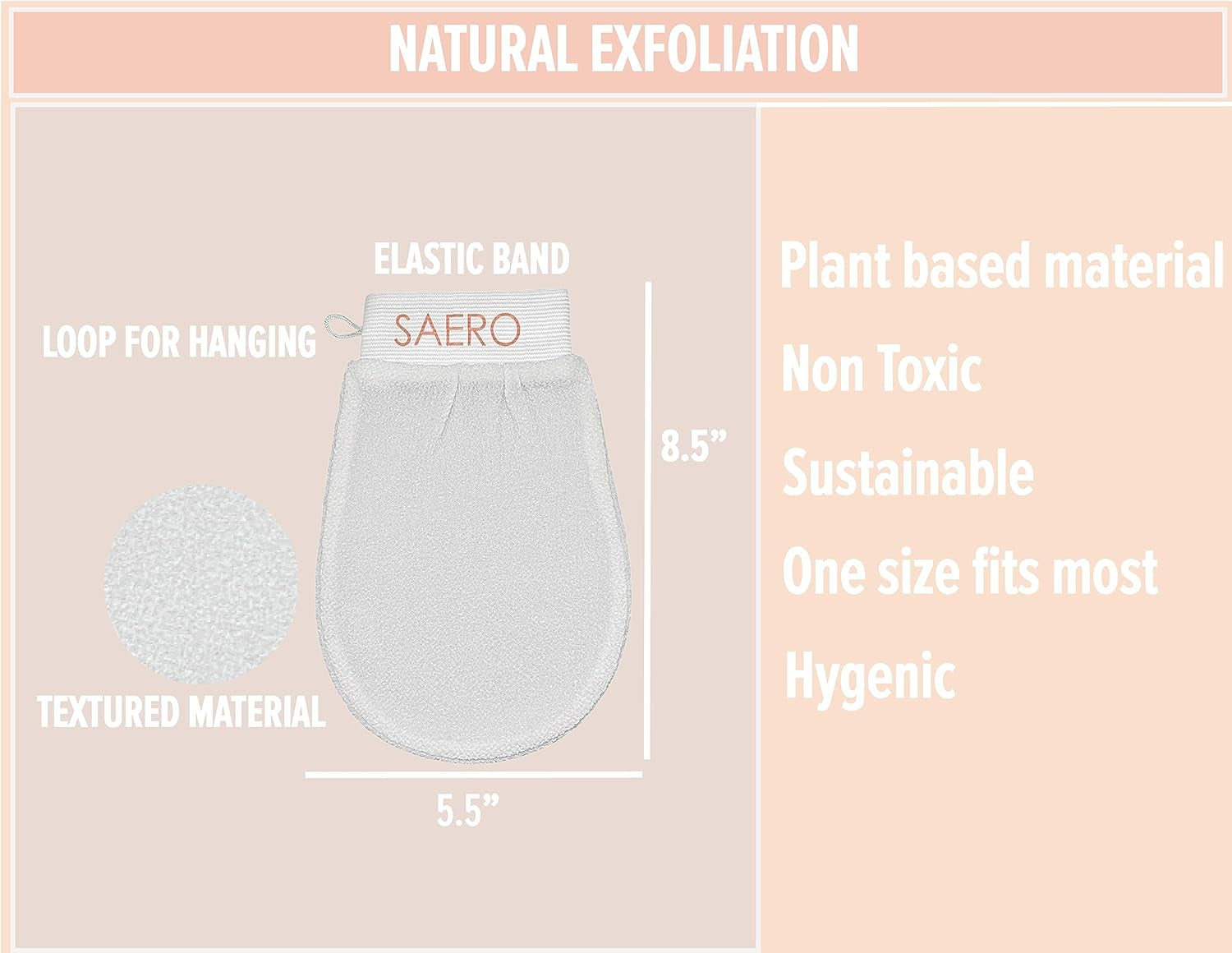 Korean Exfoliating Mitt for Body – Deep Scrub Glove for Dead Skin, Spray Tan Removal, Ingrown Hairs & KP – Korean Spa-Style Viscose Peeling Towel for Shower or Bath – 1 Count