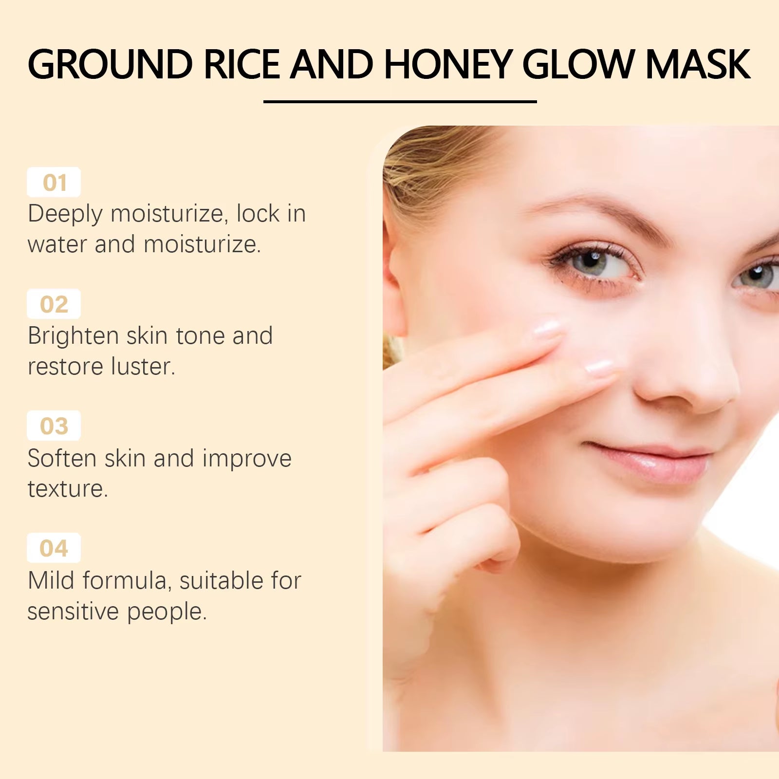 Revitalize Your Skin with the Hoygi Rice Raw Pulp Moisturizing Mask - Fade Dark Spots & Hydrate for Sensitive Skin