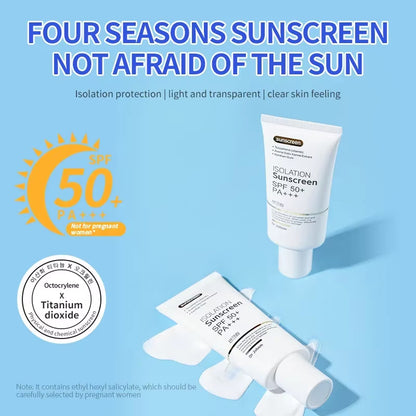 SPF 50+ Sunscreen Long Lasting & Waterproof Sun Protection Cream Moisturizing Non Sticky Ultraviolet-Proof for Face & Body