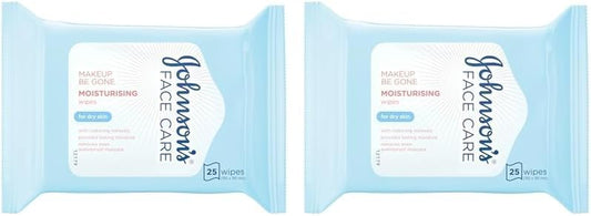 Johnson’S Make-Up Be Gone 5-In-1 Moisturising Cleansing Wipes, Gently Remove up to 99% of Makeup, Including Waterproof Mascara, Pack of 25 Wipes