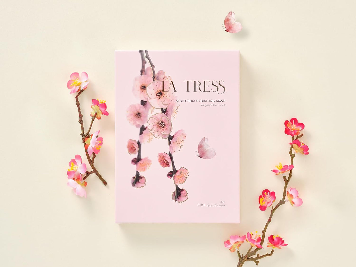 Plum Blossom Hydrating Korean Face Mask, Korean Beauty Skin Care (5 Sheets)