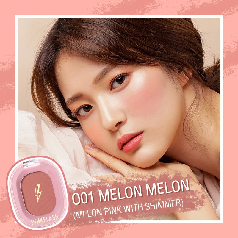 PINKFLASH Makeup Blush Matte Sun-Finish Long Lasting Face Blusher Contour Powder Beauty Peach Pink Korean Makeup Blush