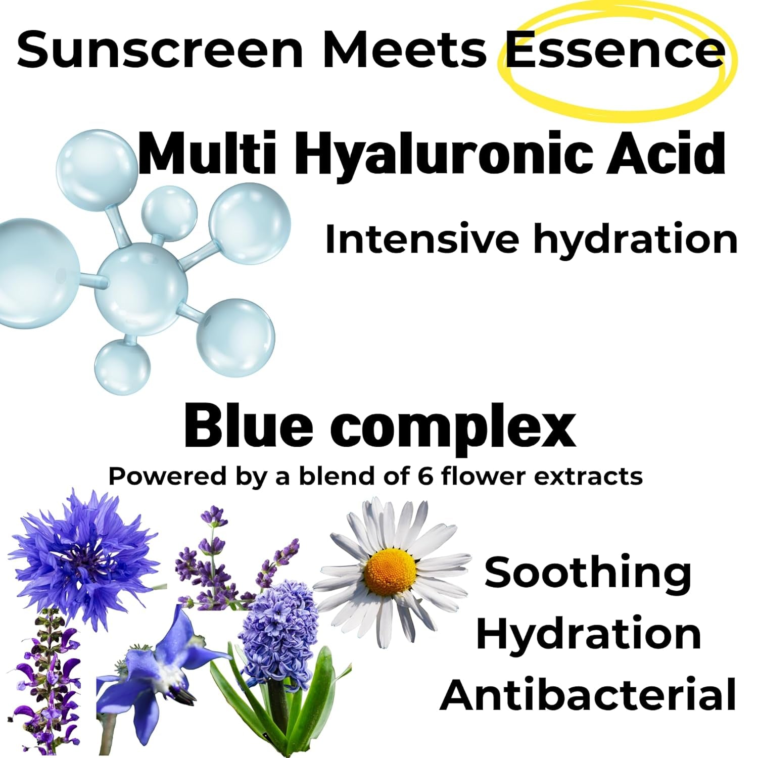 [] MIBYUL HYALURONIC ACID MOISTURE SUN ESSENCE, SPF 50, PA++++, 50Ml, Korean Vegan Sunscreen with a Moist and Smooth Application