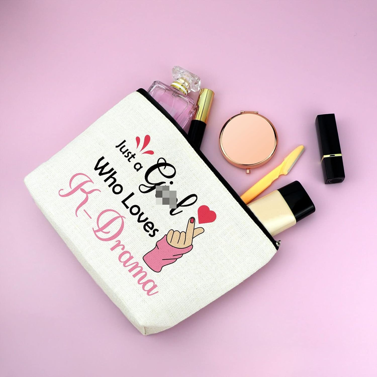 Korean Drama Gifts for Women Makeup Bag Birthday Gifts for K Drama Lovers Cosmetic Bag for K Pop Lovers Fans Thanksgiving Christmas Retirement Present Travel Pouch White