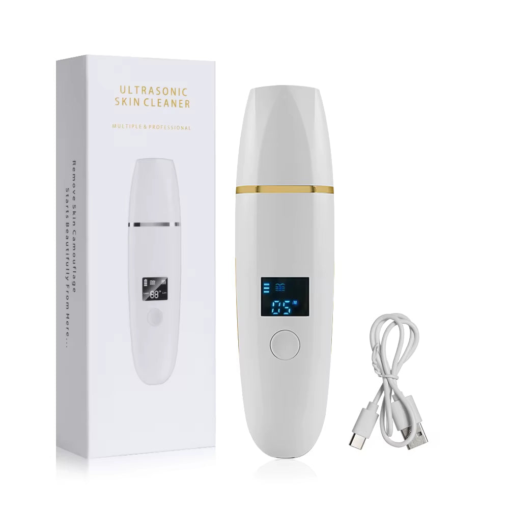 Ultrasonic Skin Scrubber Remover Blackhead Ultrasonic Peeling Facial Scrubber Shovel Deep Cleaning Face Lifting Remove Pore Acne