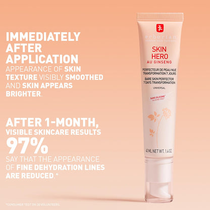 Skin Hero with White Ginseng, Facial Concealer and Makeup Primer - Non-Tinted Bare Skin Perfecting Face Moisturizer Smooths, Blurs & Illuminates Skin - Silicone Free Korean Skincare