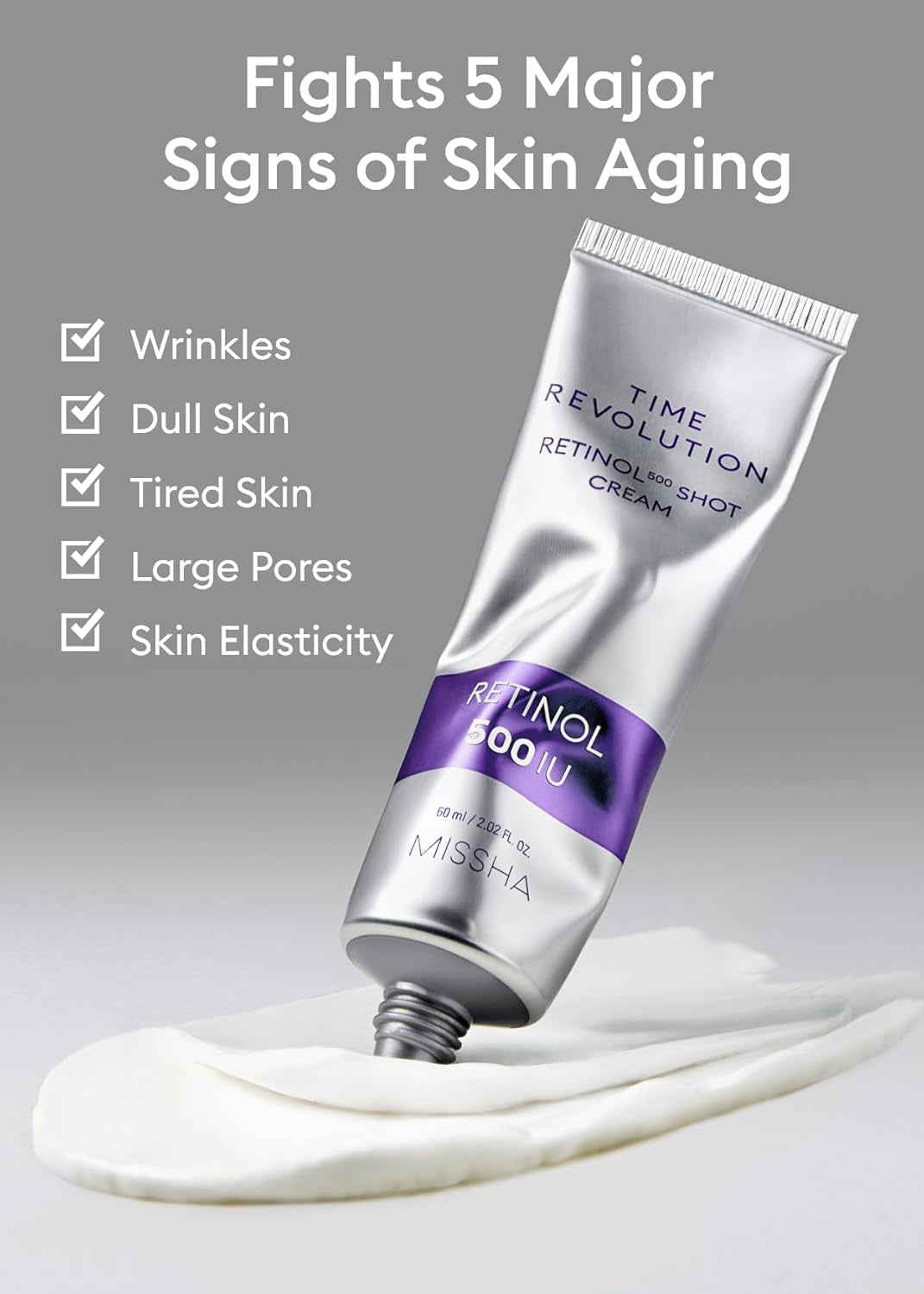 Time Revolution Night Repair Retinol 500 Shot Cream 2.02 Fl Oz - Advanced Korean Retinol Cream for Face, Skin Barrier Strengthening, Improved Elasticity & Radiance, Overnight Moisturization