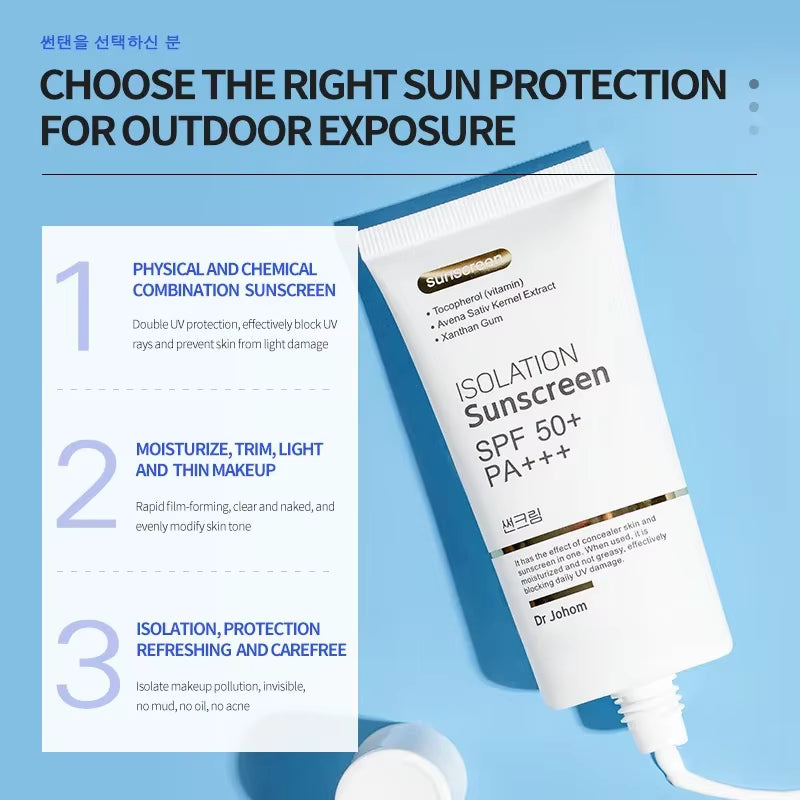SPF 50+ Sunscreen Long Lasting & Waterproof Sun Protection Cream Moisturizing Non Sticky Ultraviolet-Proof for Face & Body