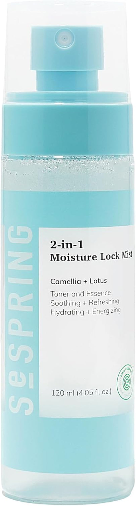 2-In-1 Moisture Lock Mist, Facial Toner & Essence, Korean Skin Care, Formulated with Camellia and Lotus, Korean Toner, Clean Beauty, Vegan, Cruelty Free, and Paraben Free (4.05 Fl Oz)