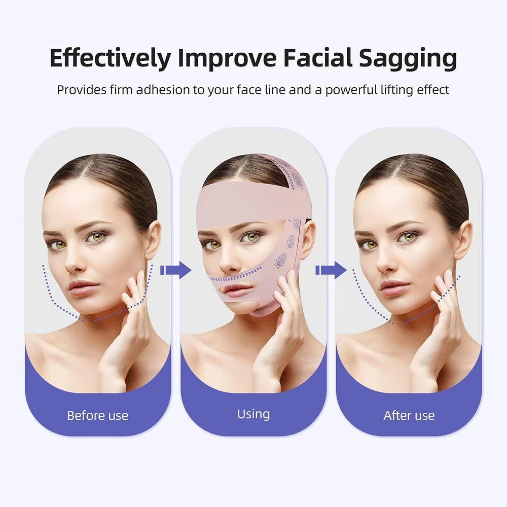 Elevate Your Beauty Routine with the Reusable V-Line Face Slimming Bandage - Achieve a Defined Chin and Cheek Lift for Radiant Skin