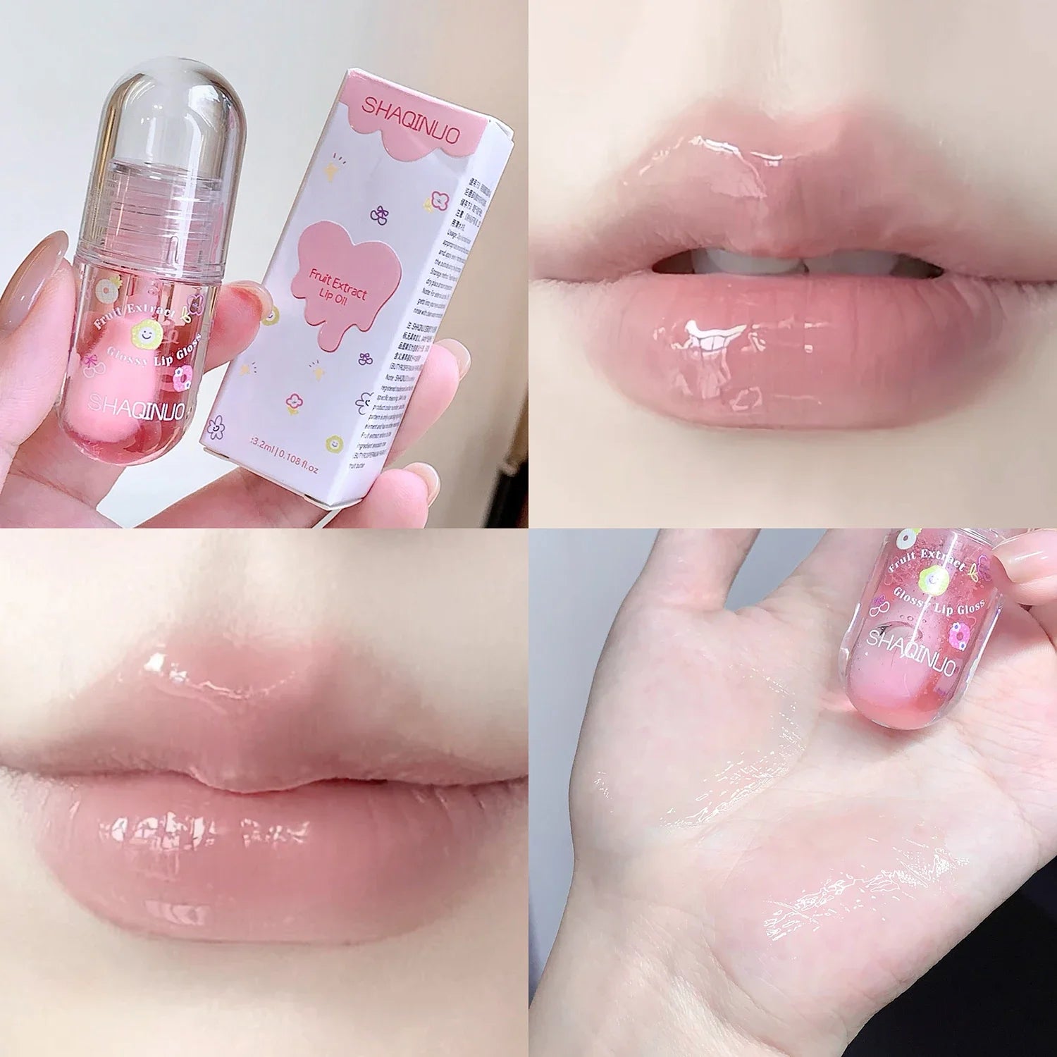 Moisturizing Fruit Lip Oil Transparent Jelly Water Light Lip Gloss Korean Sexy Clear Lips Tint Plumping Korean Lip Care Makeup