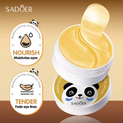 60Pcs Hydrating Moisturizing Eye Mask Cucumber Blueberry Fruit Extract Eye Patches Smoothing Repairing Collagen Korean Cosmetics