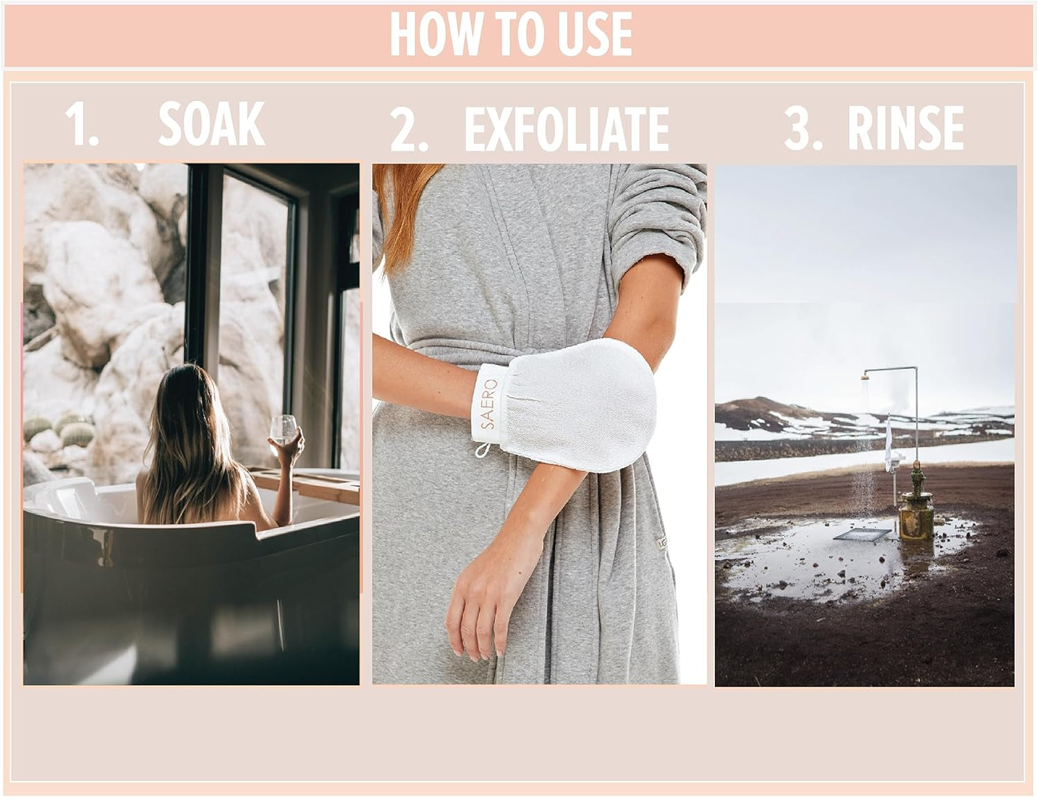 Korean Exfoliating Mitt for Body – Deep Scrub Glove for Dead Skin, Spray Tan Removal, Ingrown Hairs & KP – Korean Spa-Style Viscose Peeling Towel for Shower or Bath – 1 Count