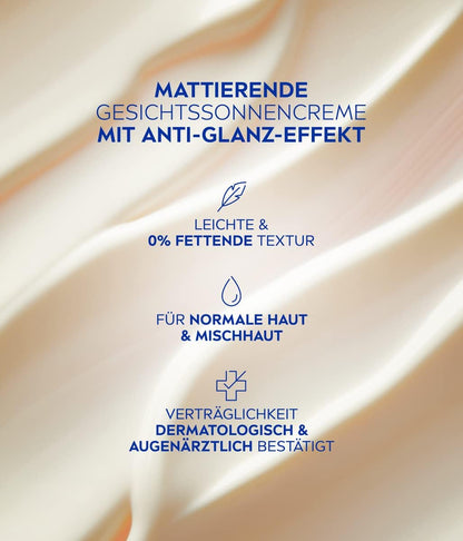 NIVEA SUN Face Cream SPF 50 - Ultimate Sun Protection & Mattifying Finish in a 50ml Tube