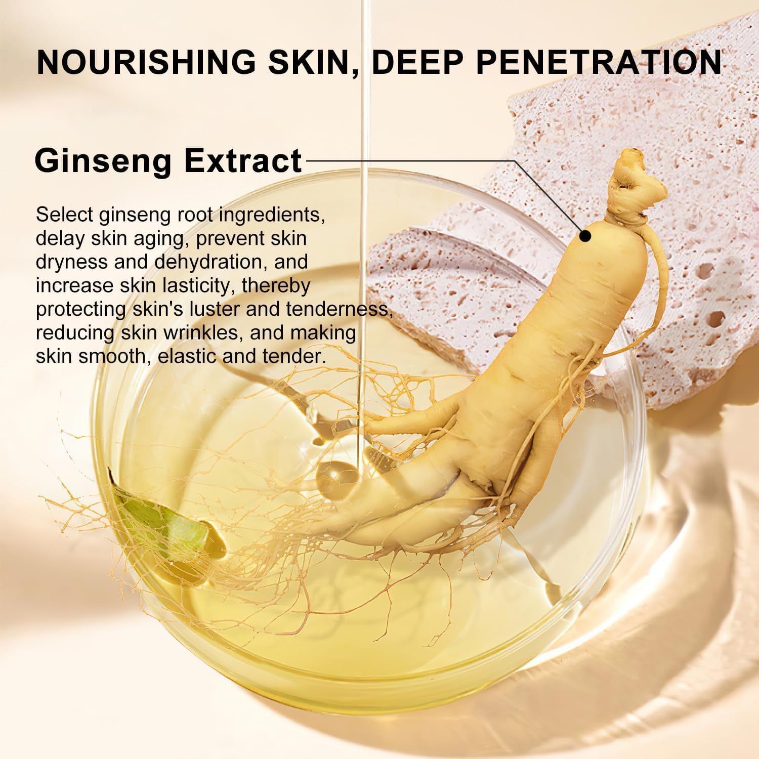 Ginseng Extract Liquid,Ginseng Extract Anti-Wrinkle Original Serum Oil,Korean Red Ginseng Polypeptide anti Aging Essence,Ginseng Moisturizer,Reduces Wrinkles,Improves Sagging (2Pcs)