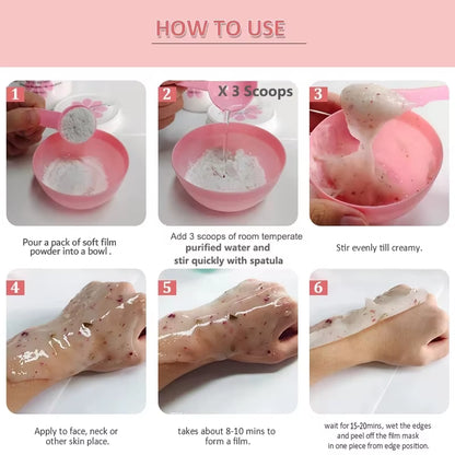 Jelly Mask Powder Soft Hydro Anti-Aging Brighten Moisture Peel off Facial Revitalizing Crystal Turmeric DIY Rose Mask Skin Care