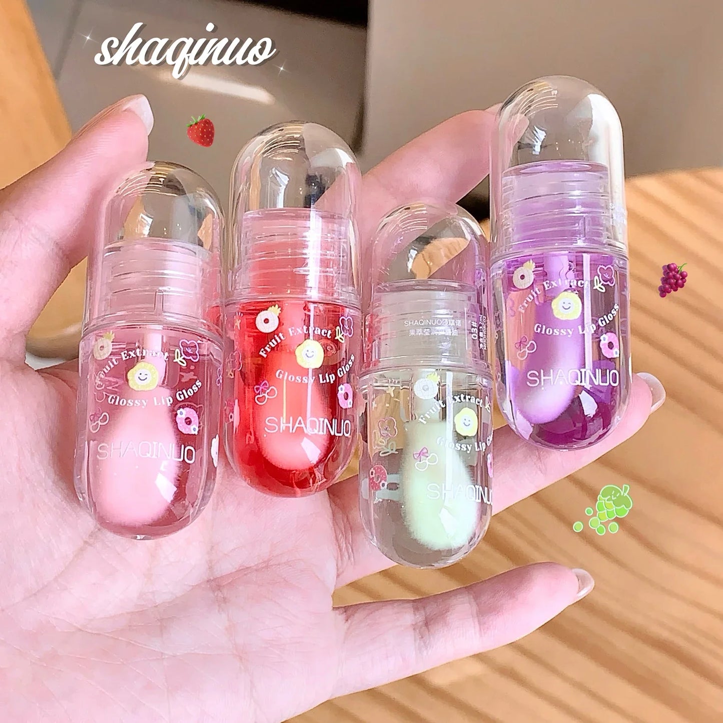 Moisturizing Fruit Lip Oil Transparent Jelly Water Light Lip Gloss Korean Sexy Clear Lips Tint Plumping Korean Lip Care Makeup