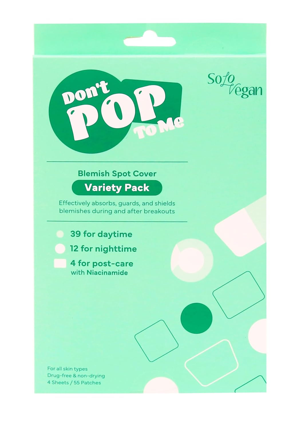 55Count Don'T Pop to Me Blemish Patch, Invisible Spot Cover, Hydrocolloid Acne Patch, Treatment for Breakouts, Absorbs Zits & Blemish, Korean Skin Care (165Pcs (3PK))