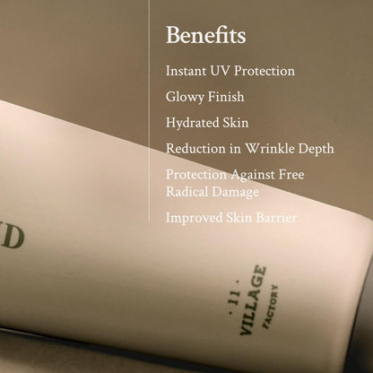 [VILLAGE 11 FACTORY] DAILY MILD SUN FLUID 50+ PA++++ (50Ml) Korean Skin Care - Liquid and Light Sun Cream - Protects against UV Radiation - Brightens the Complexion - Moisturises - Anti-Ageing