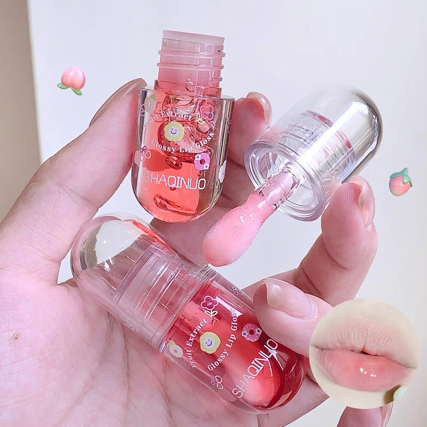 Moisturizing Fruit Lip Oil Transparent Jelly Water Light Lip Gloss Korean Sexy Clear Lips Tint Plumping Korean Lip Care Makeup