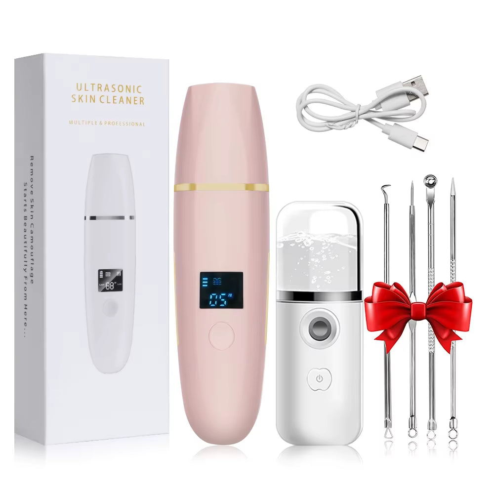 Ultrasonic Skin Scrubber Remover Blackhead Ultrasonic Peeling Facial Scrubber Shovel Deep Cleaning Face Lifting Remove Pore Acne